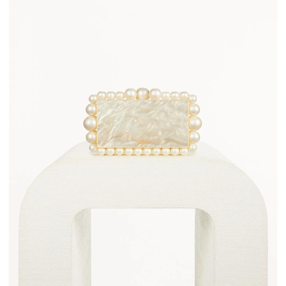 Cult Gaia eos pearly acrylic clutch